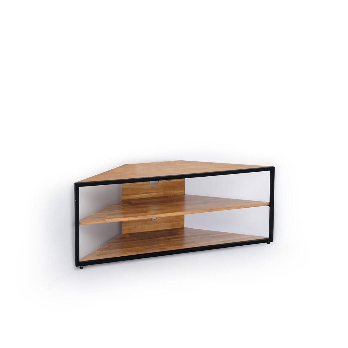 Hiba Corner TV Cabinet in Solid Oak and Steel – image 3