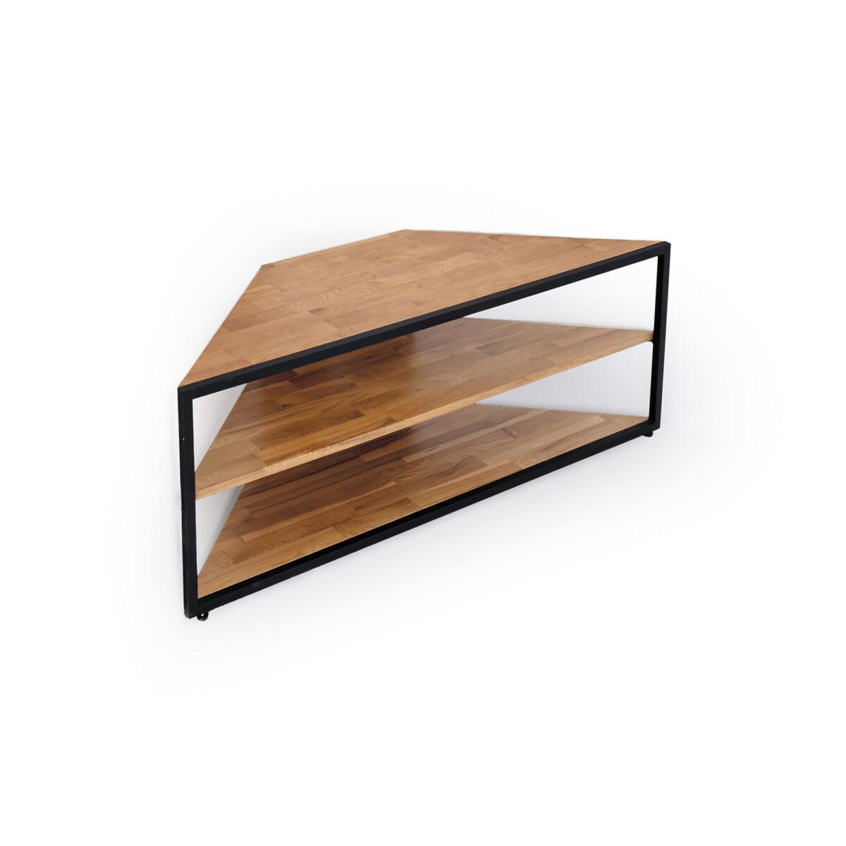 Hiba Corner TV Cabinet in Solid Oak and Steel – image 6