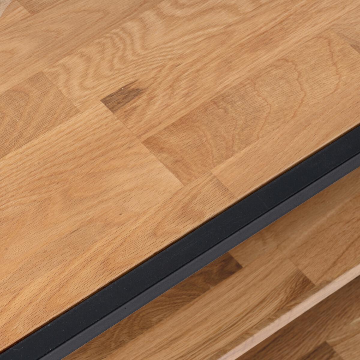 Hiba Corner TV Cabinet in Solid Oak and Steel – image 7