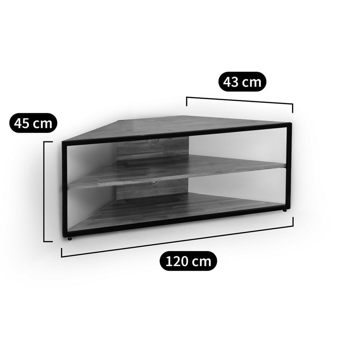 Hiba Corner TV Cabinet in Solid Oak and Steel – image 8