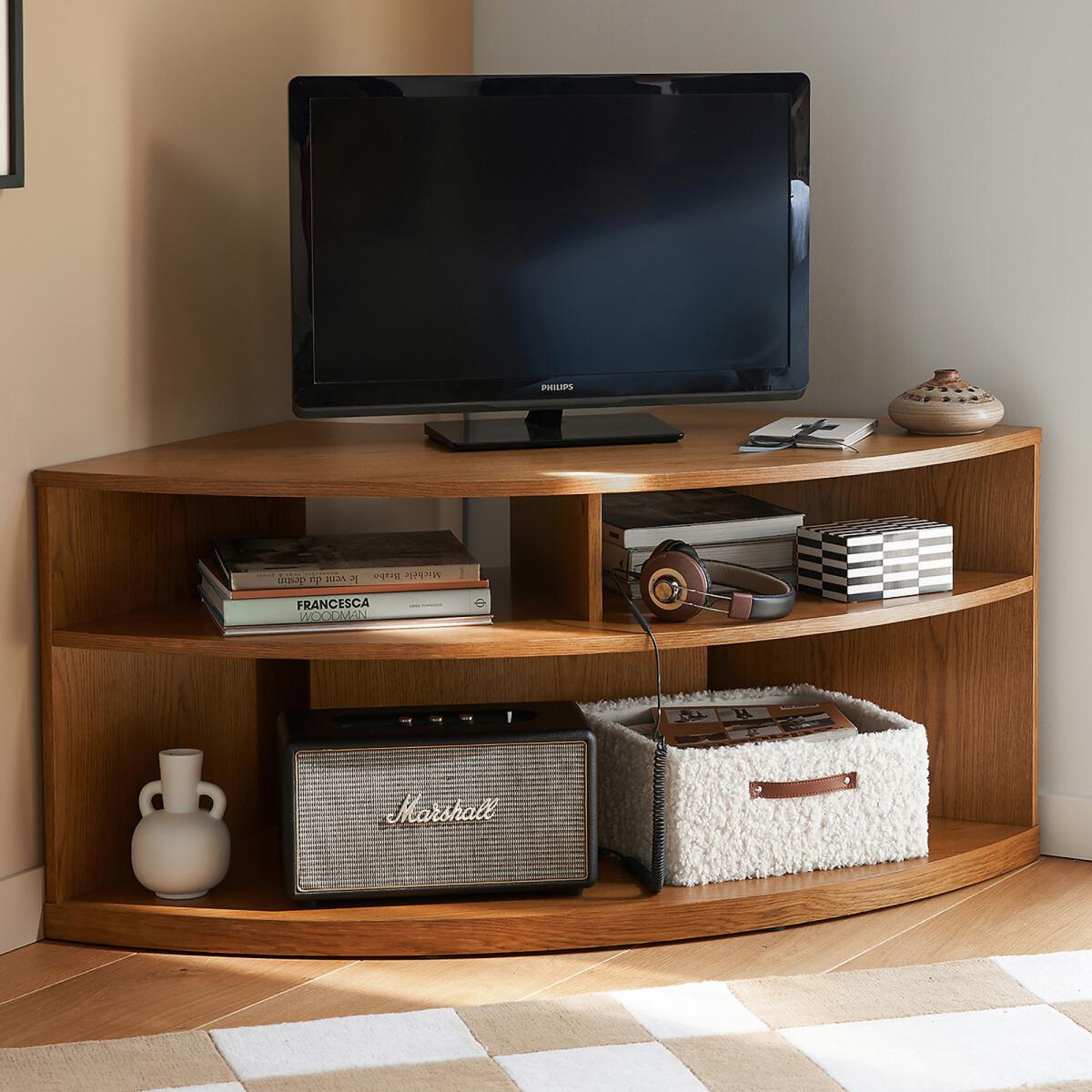 Taja Oak Veneer Corner TV Cabinet – image 6