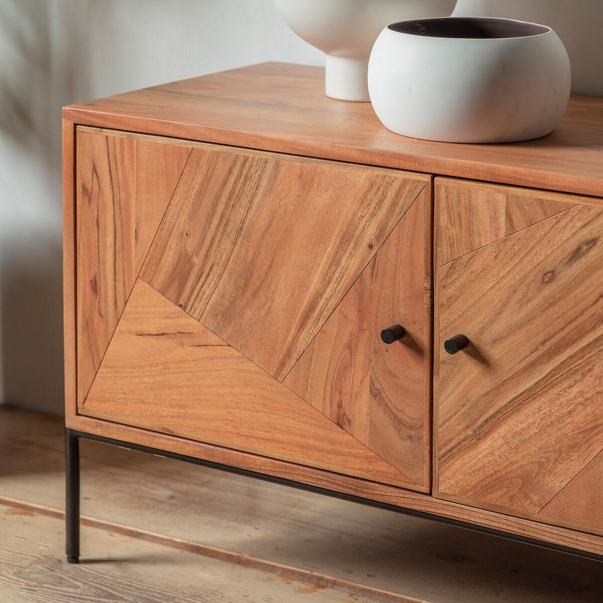 Balaya Inlaid Wood 4 Door Wood TV Unit – image 2
