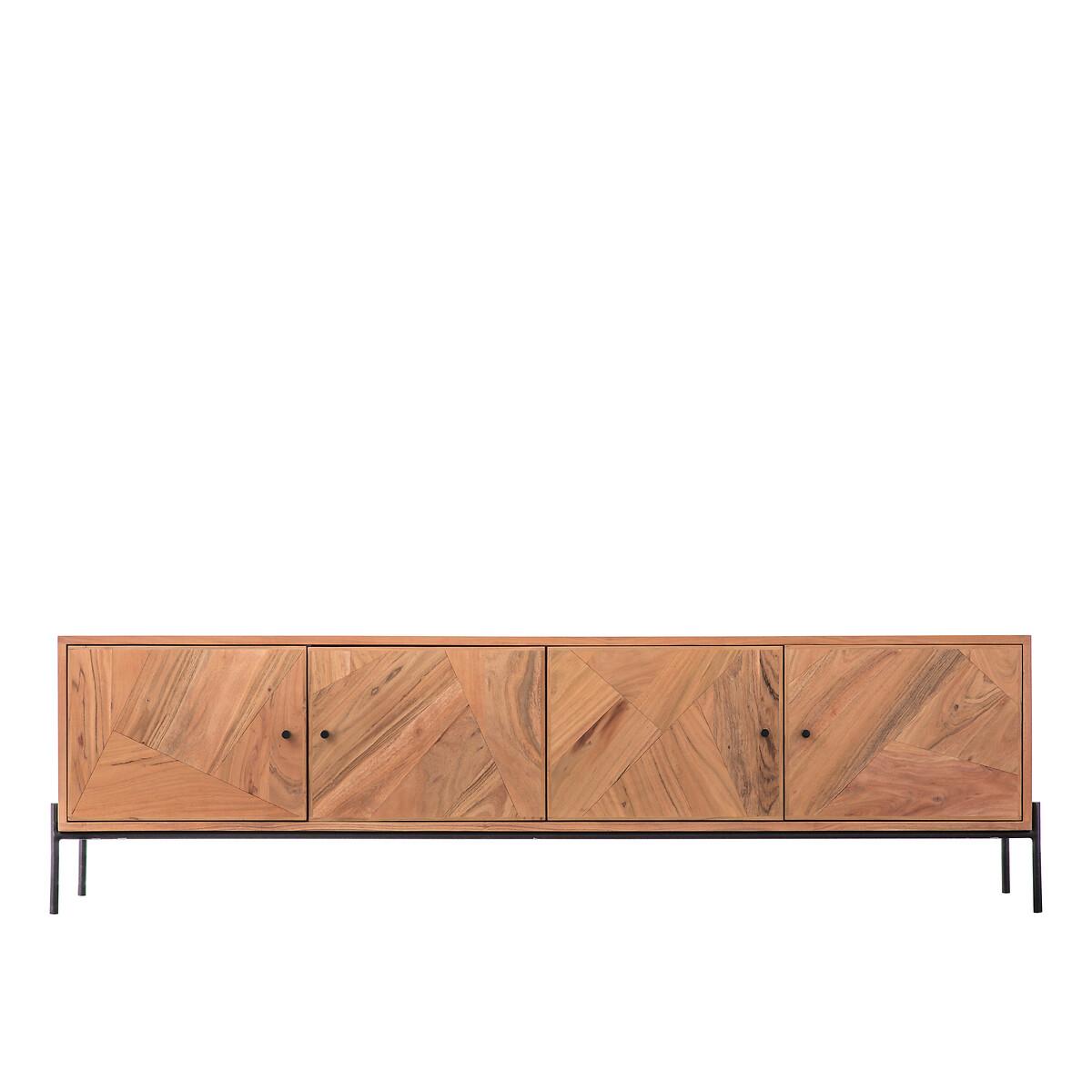 Balaya Inlaid Wood 4 Door Wood TV Unit – image 3