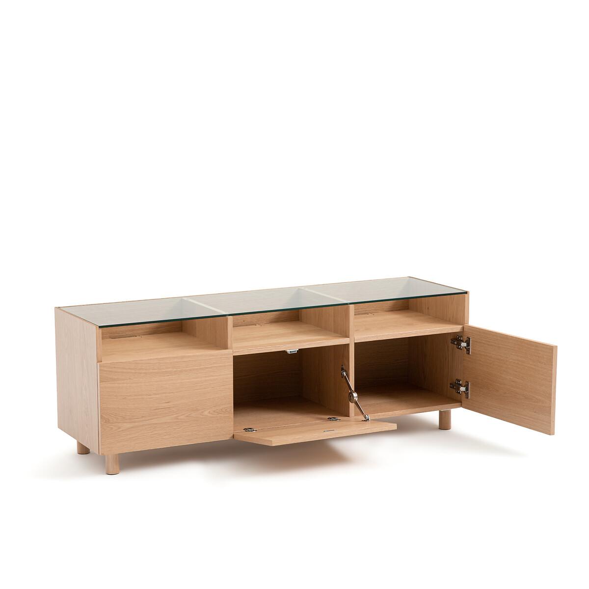 Walor Oak Veneer & Glass TV Unit – image 5