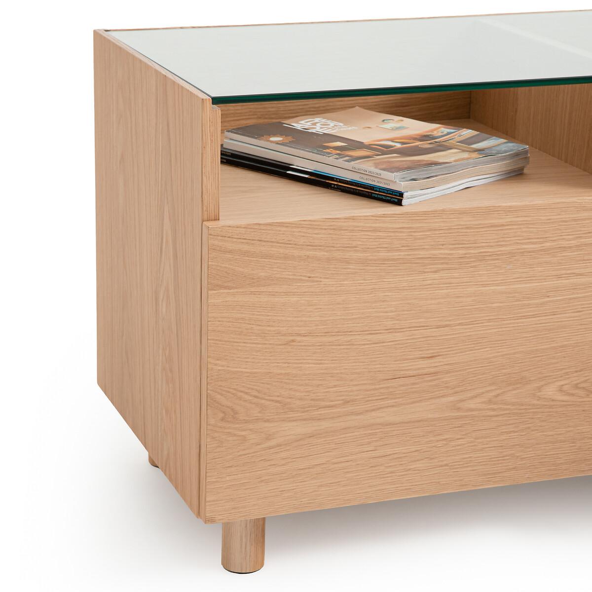 Walor Oak Veneer & Glass TV Unit – image 8