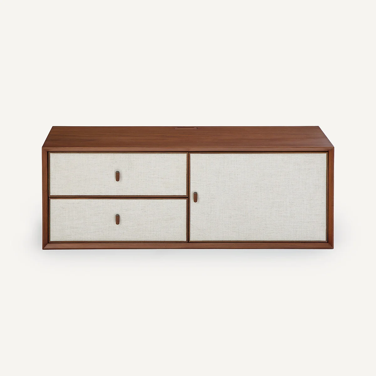 Archivita XL Walnut Veneer and Fabric TV Stand, W110 X D42cm – image 2
