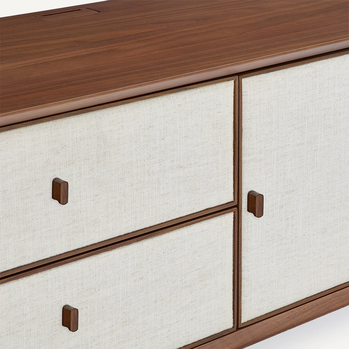 Archivita XL Walnut Veneer and Fabric TV Stand, W110 X D42cm – image 5