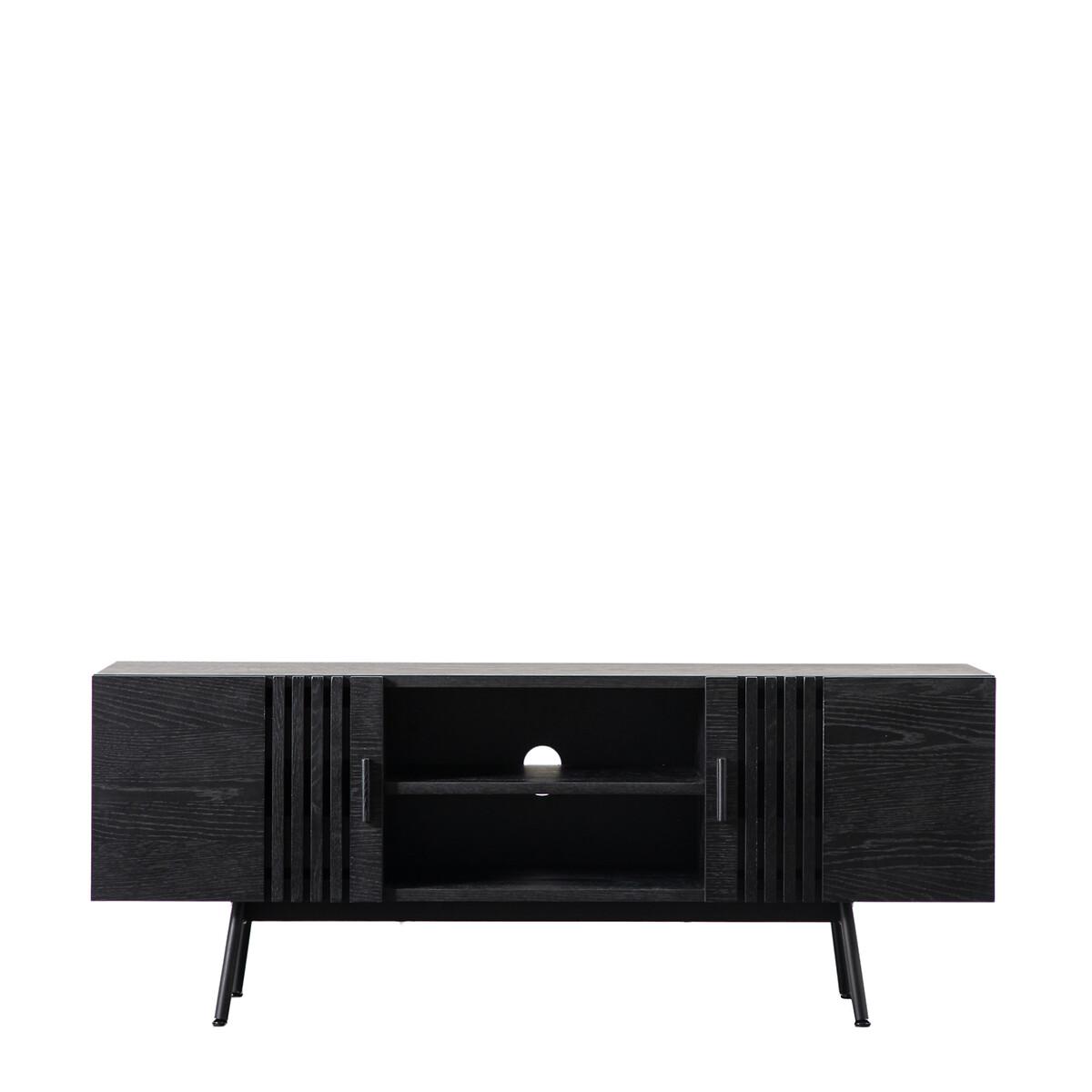 Bokaro Oak Slatted TV Unit with Shelf – image 3
