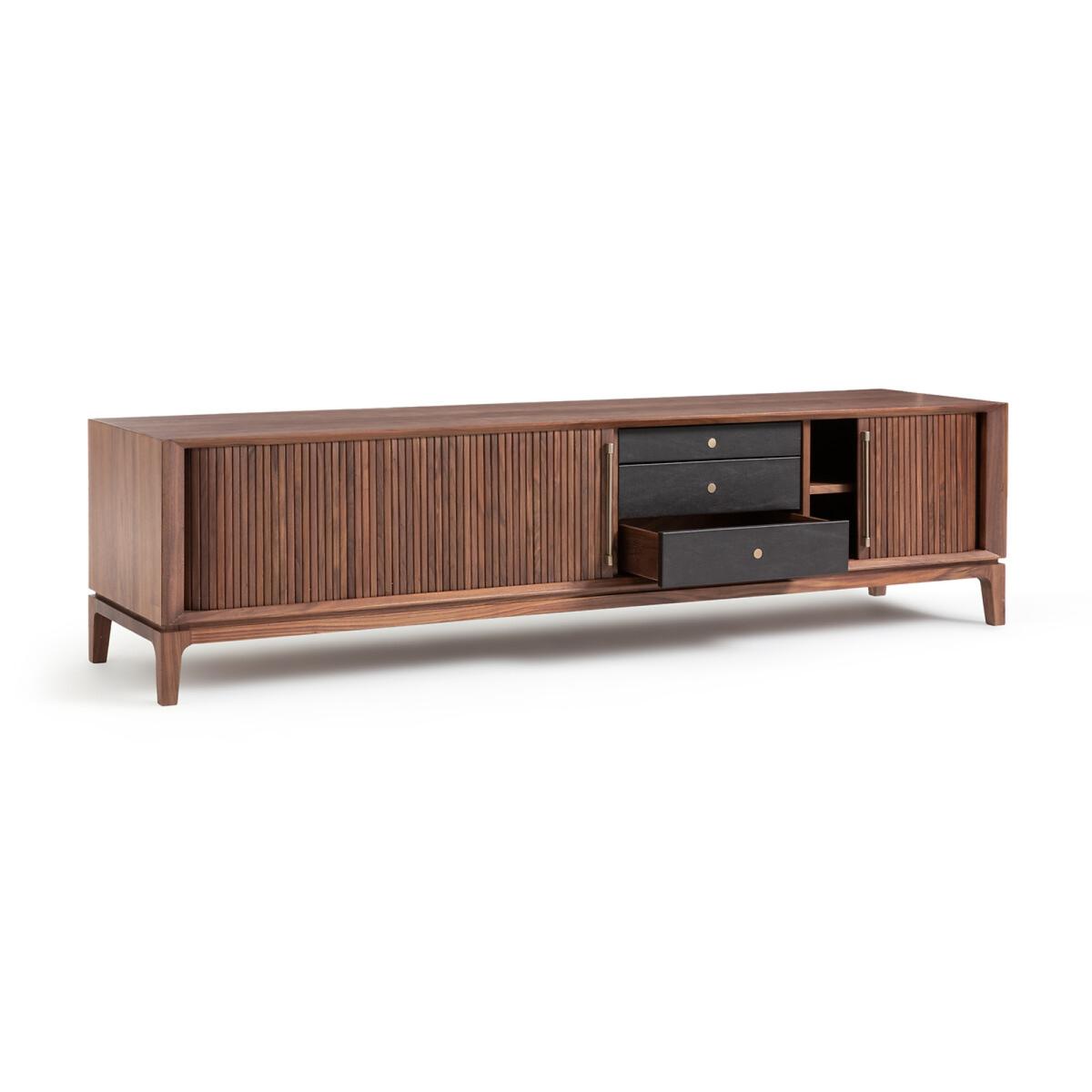 Liamca Walnut & Leather TV Cabinet – image 3