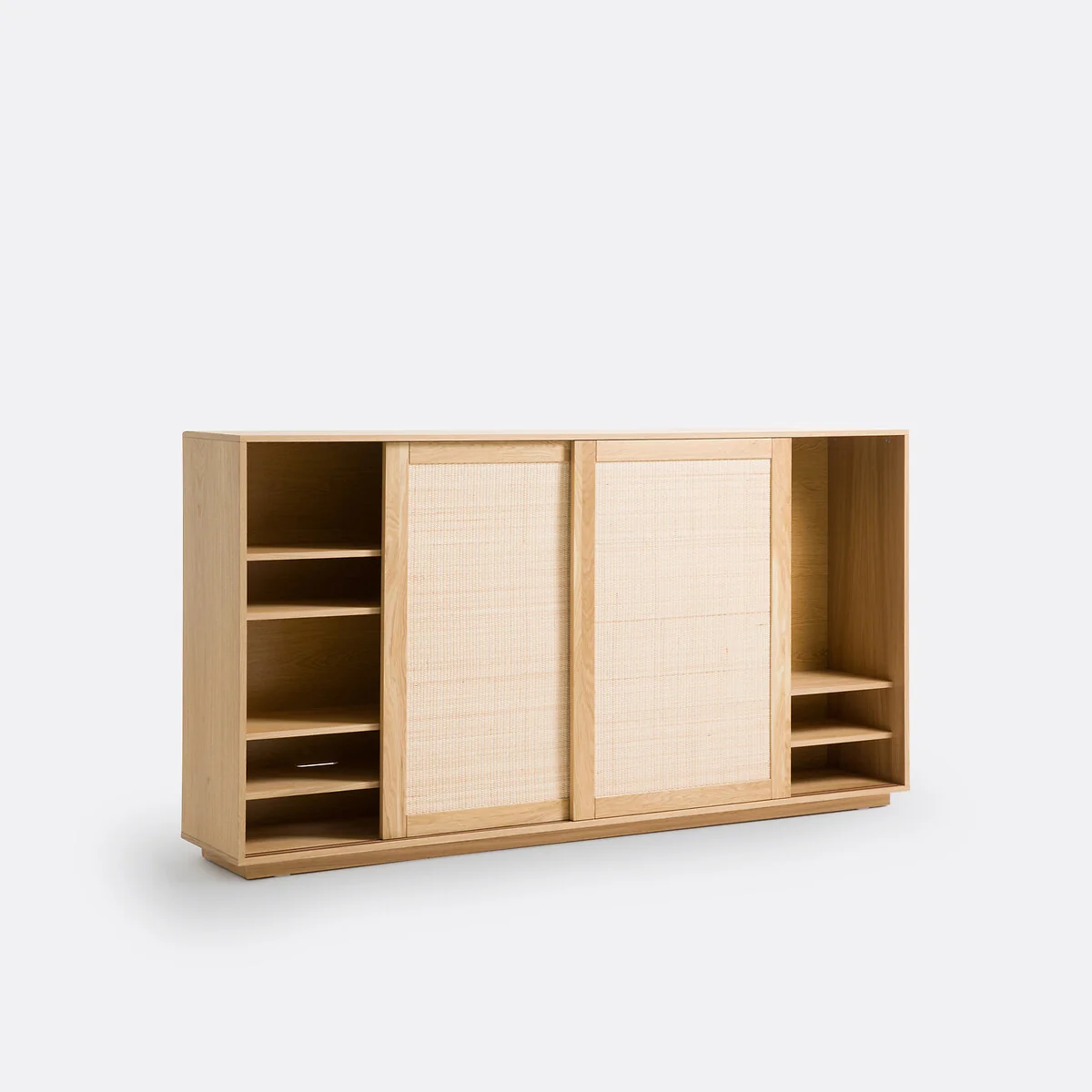 Palano TV Unit in Oak and Veneer with Cane Doors – image 5