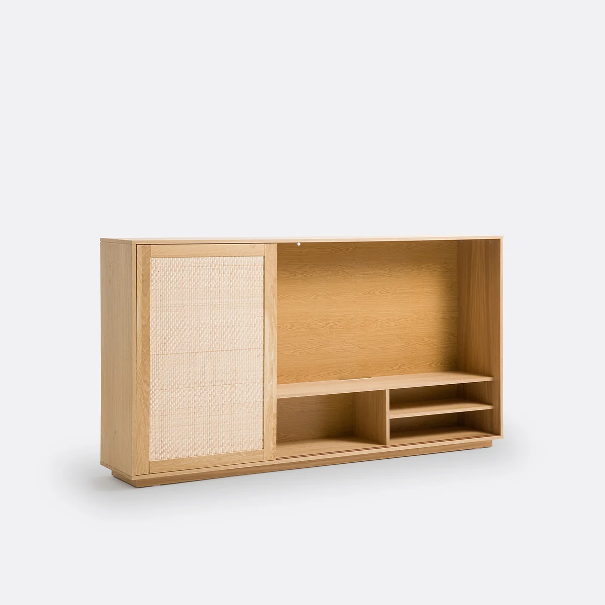 Palano TV Unit in Oak and Veneer with Cane Doors – image 6