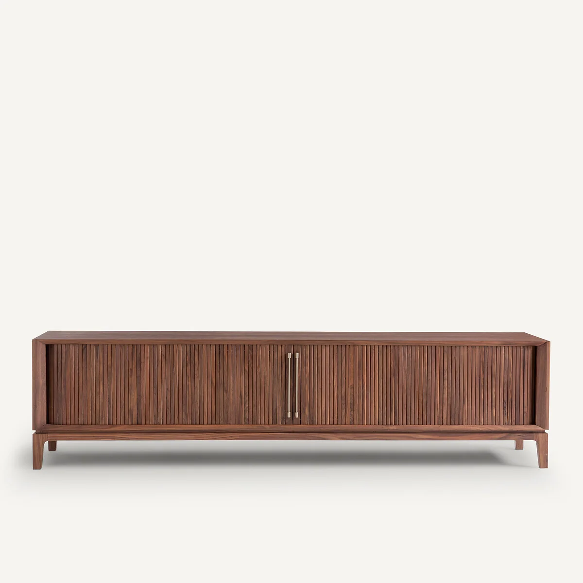 Liamca TV Stand in Walnut Veneer and Leather – image 3