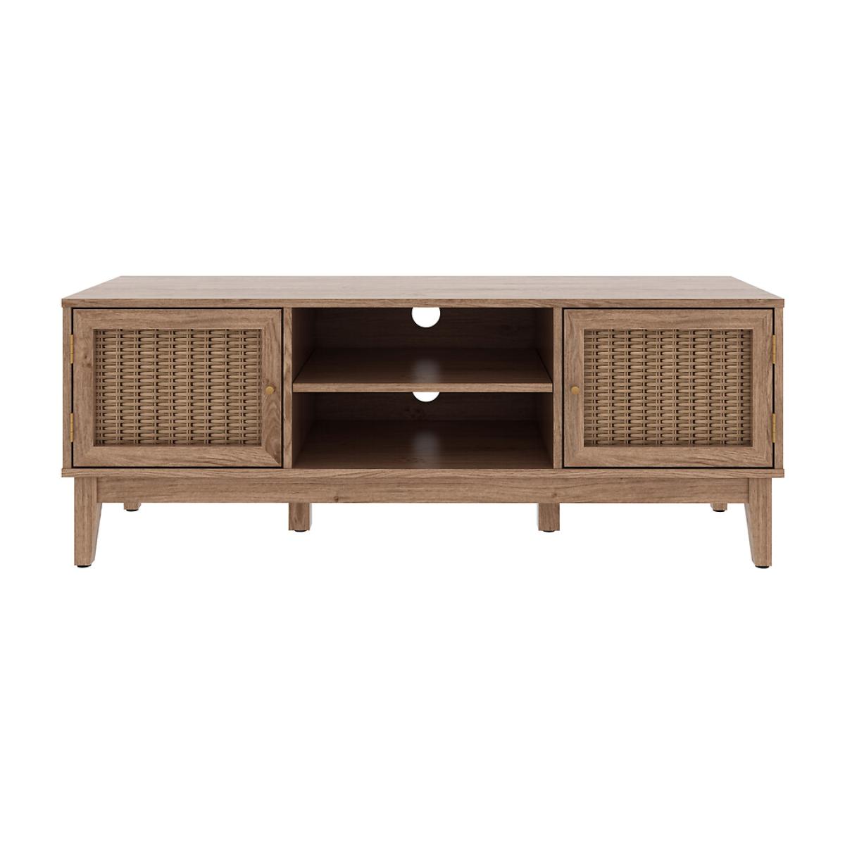 Boho Oak Rattan TV Unit – image 1