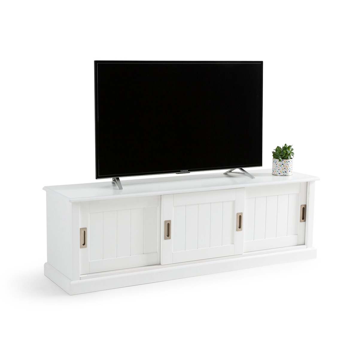Inqaluit Solid Pine 3-Door TV Unit – image 2