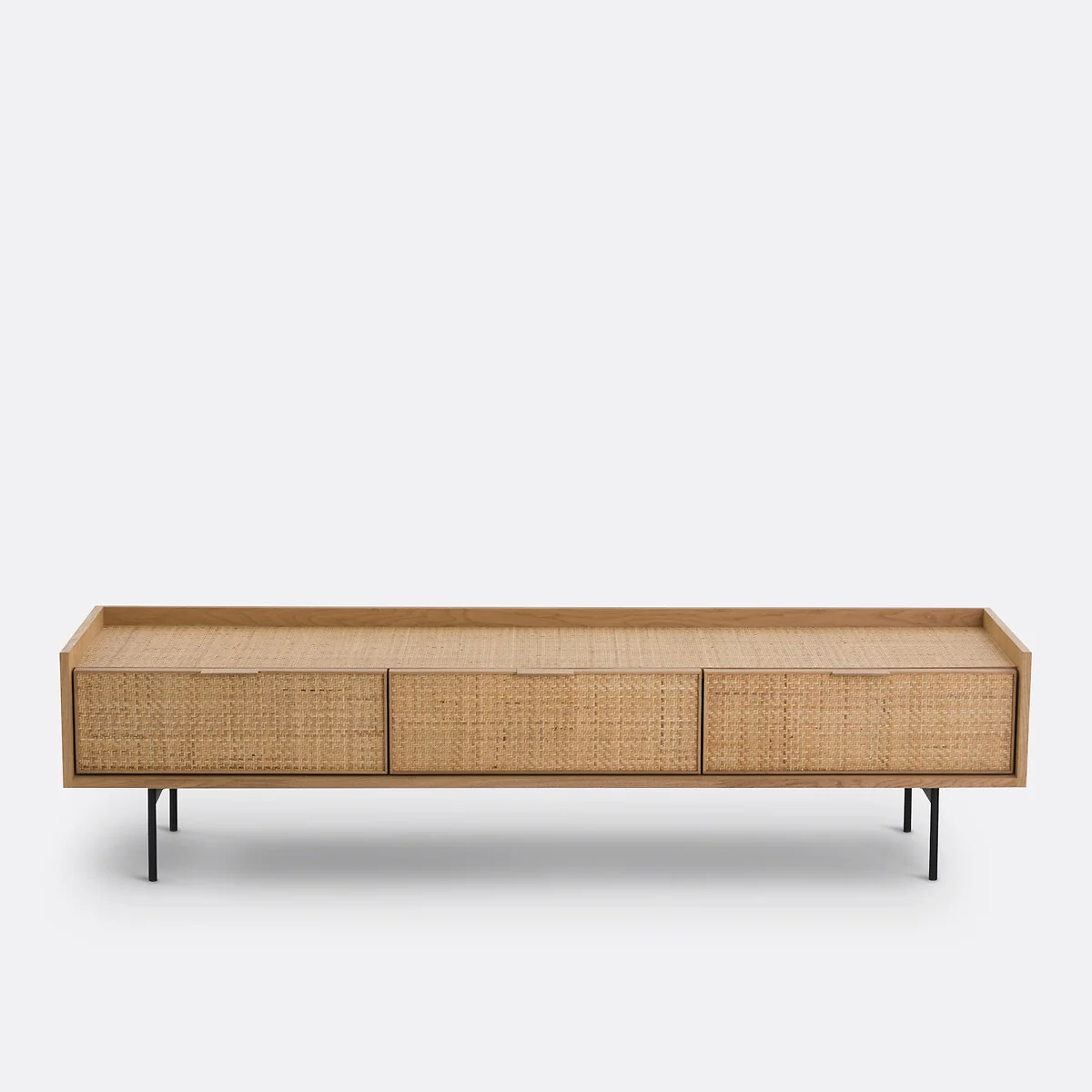 Louison Oak and Rattan Cane TV Unit – image 3
