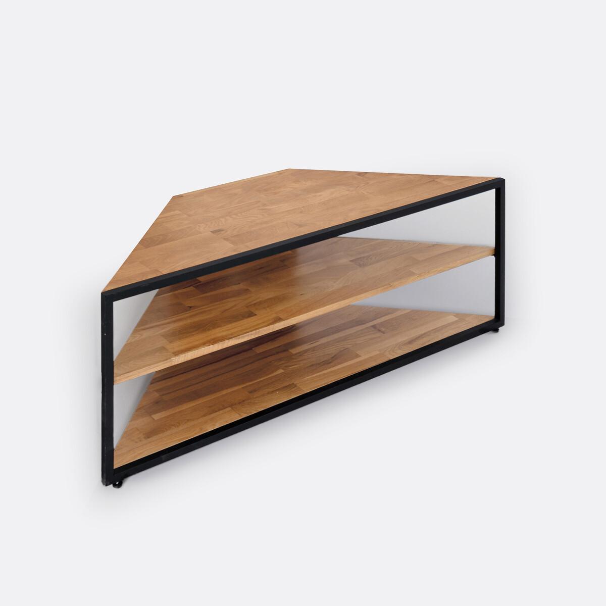 Hiba Corner TV Cabinet in Solid Oak and Steel – image 7