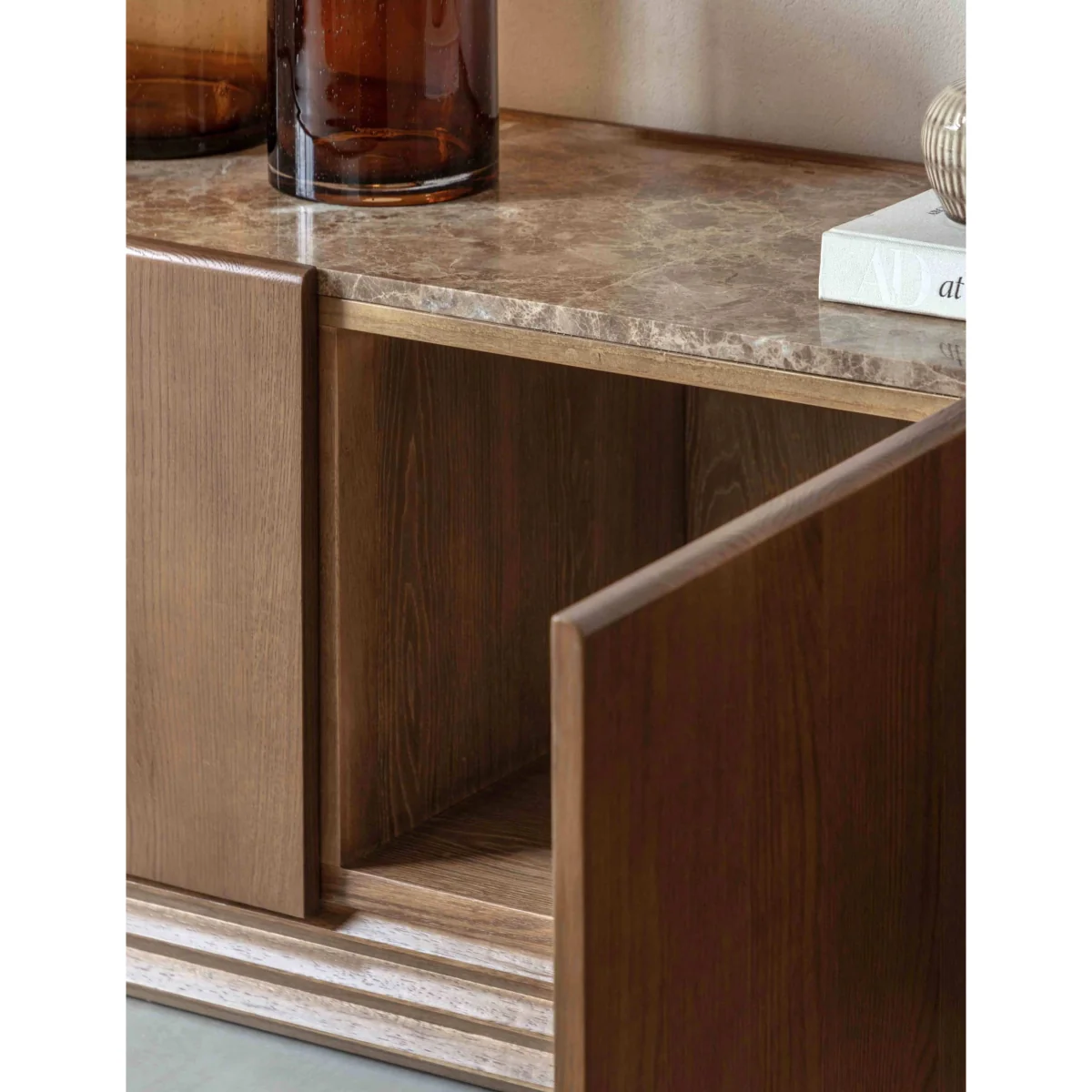 Gallery Direct Dempsey Large 3 Door TV Unit Brown – image 10