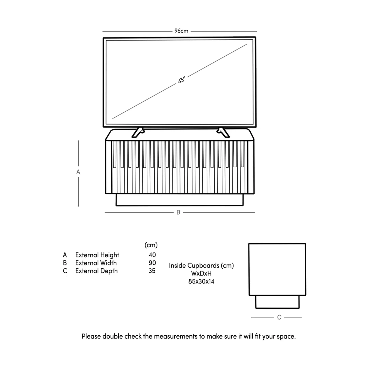 Swoon 1 Door TV Unit Brown – image 5