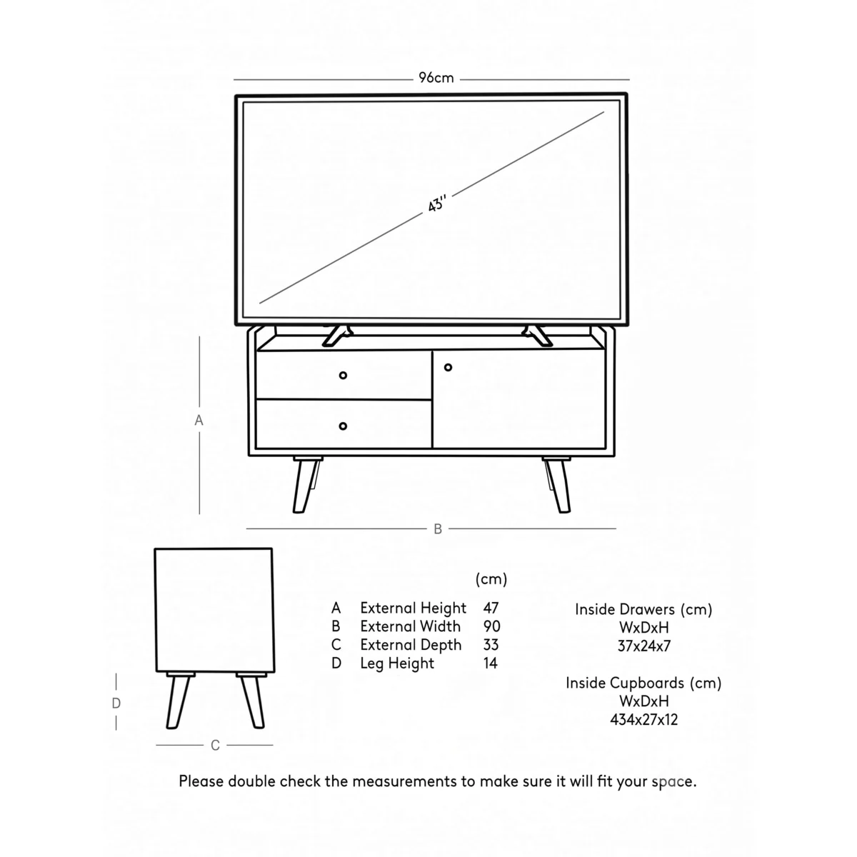 Swoon Fresco Mango Wood 2 Door TV Unit Brown – image 5
