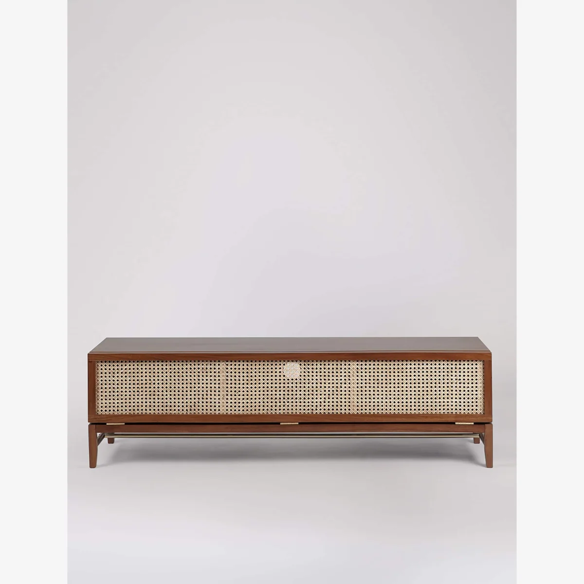 Swoon Raphia Rattan 1 Door Media Unit Brown – image 1