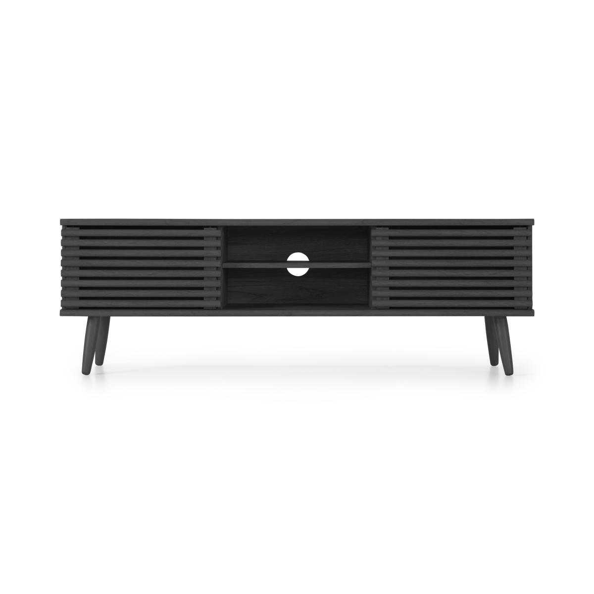 Tulma Wide TV Stand Unit, Black Wood Effect – image 2
