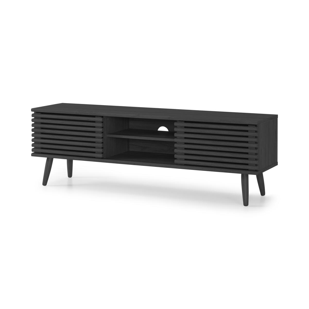 Tulma Wide TV Stand Unit, Black Wood Effect – image 3