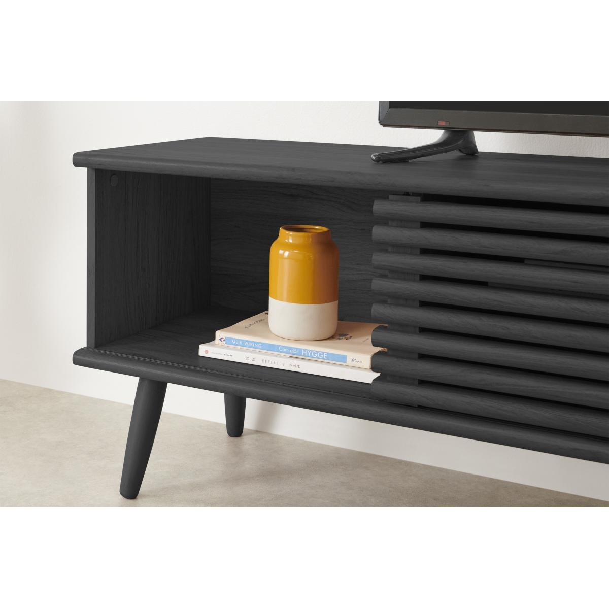 Tulma Wide TV Stand Unit, Black Wood Effect – image 5