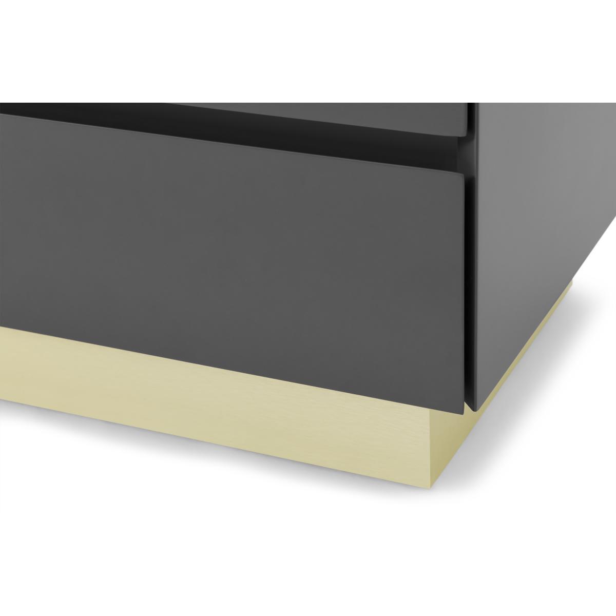 Elsdon Wide Media Unit, Charcoal Grey & Brass – image 7