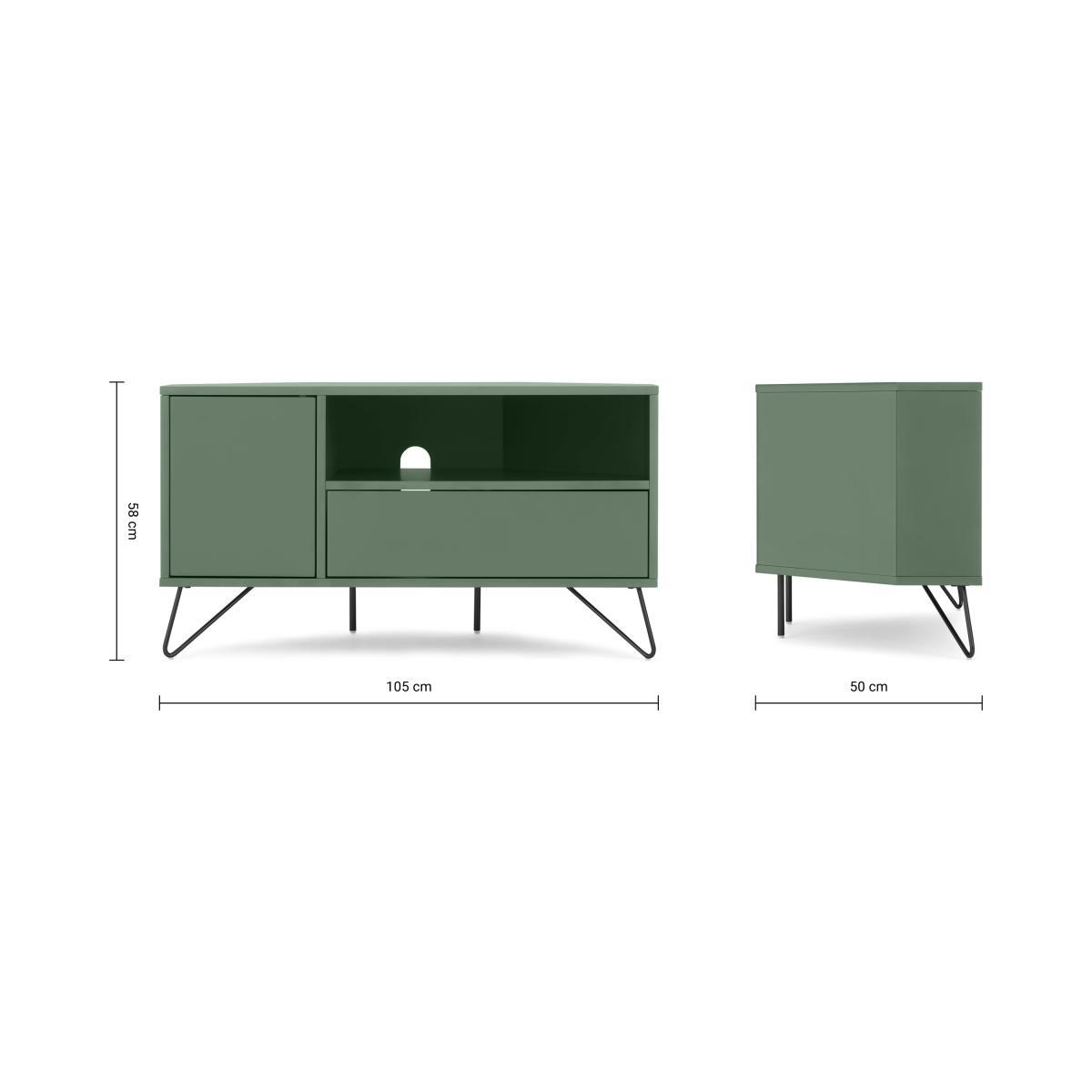 Elona Corner Media Unit, Fern Green & Black – image 9