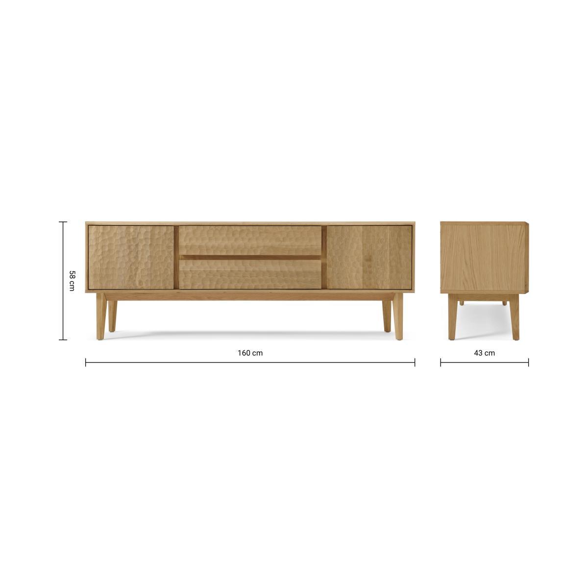 Abbon Wide Media Unit, Textured Oak – image 9