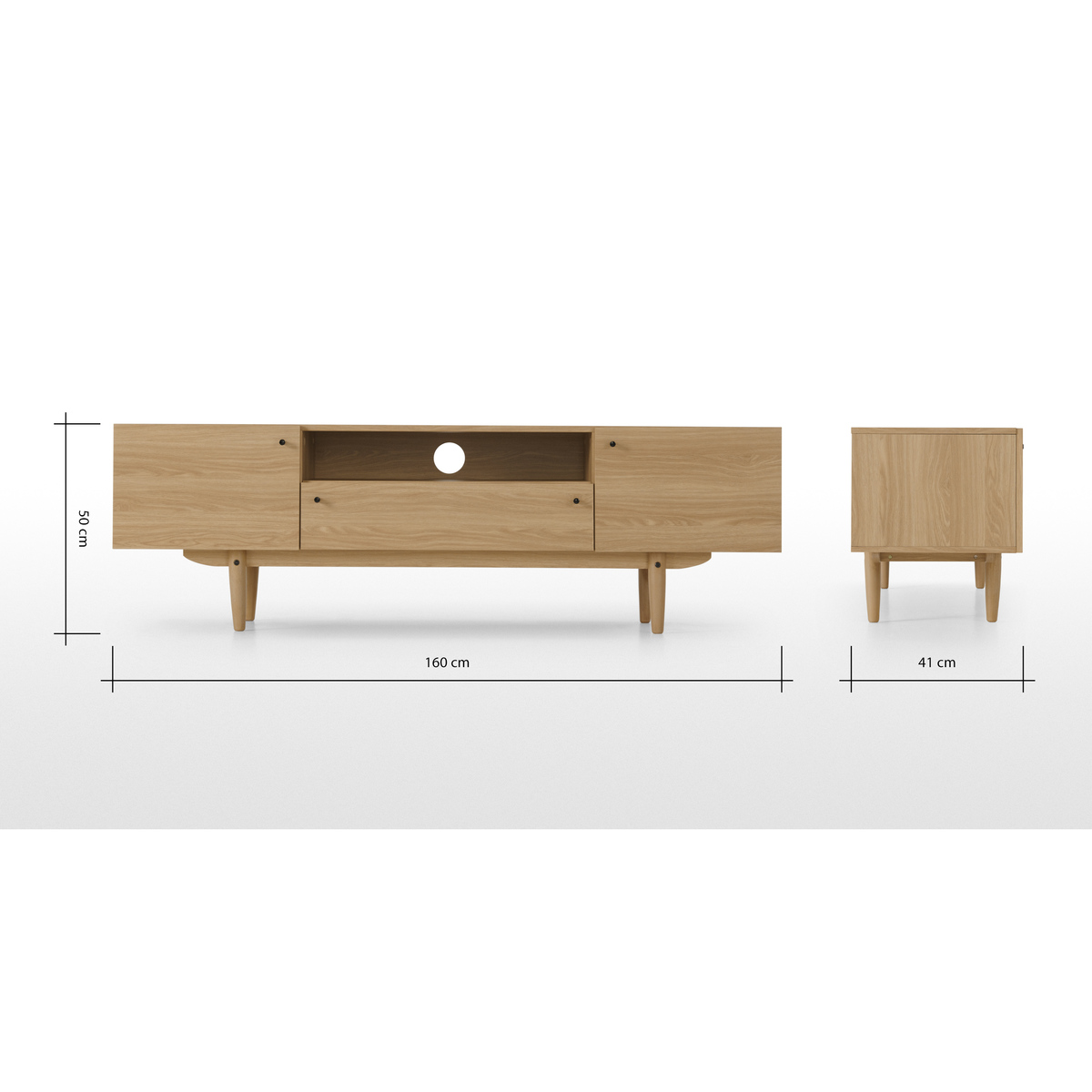 MADE Essentials Asger Wide TV Stand, Oak Effect – image 8