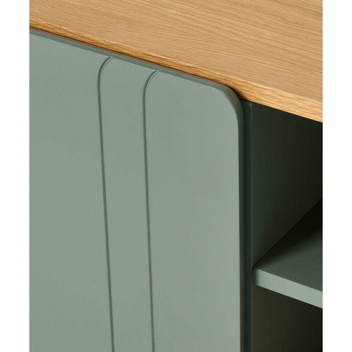 Asuna Wide TV Unit, Oak & Fern Green – image 6