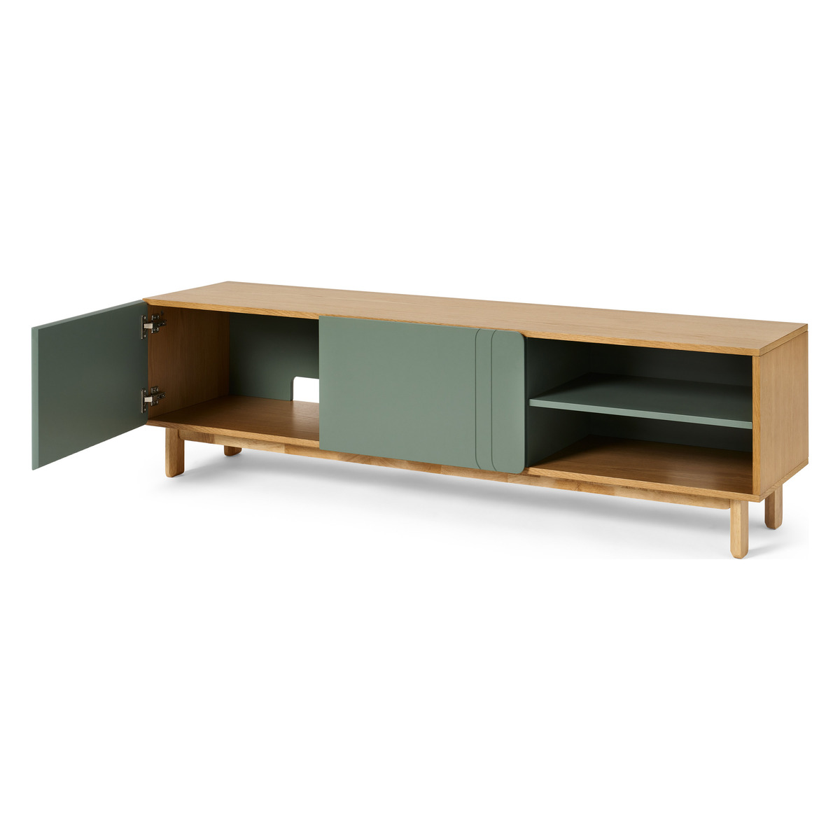 Asuna Wide TV Unit, Oak & Fern Green – image 8