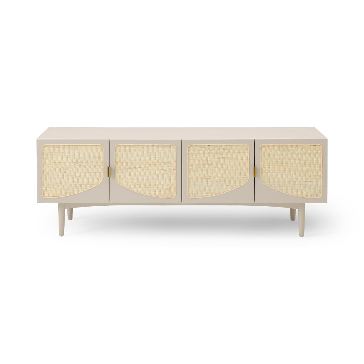 Emmi Wide Media Unit, Warm Ecru & Rattan – image 2
