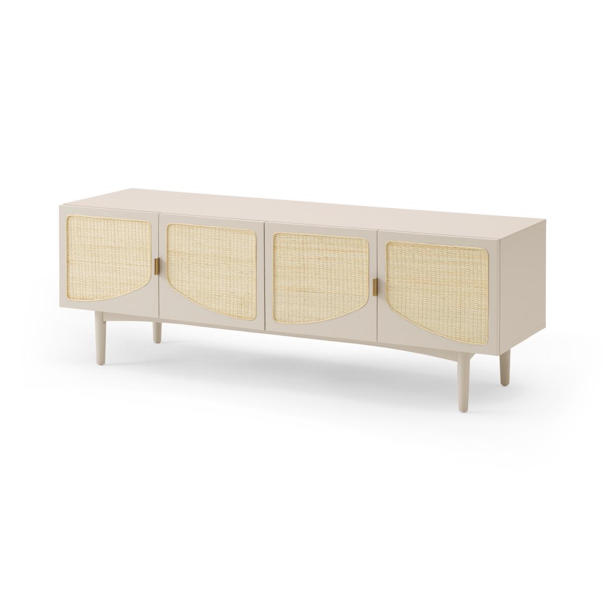 Emmi Wide Media Unit, Warm Ecru & Rattan – image 3