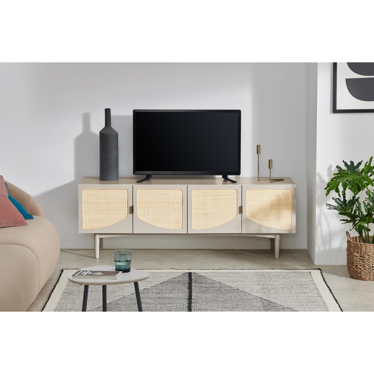 Emmi Wide Media Unit, Warm Ecru & Rattan – image 4