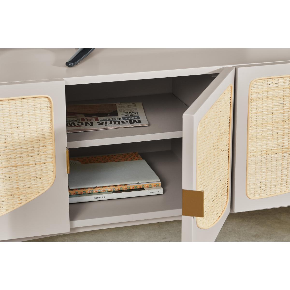 Emmi Wide Media Unit, Warm Ecru & Rattan – image 5