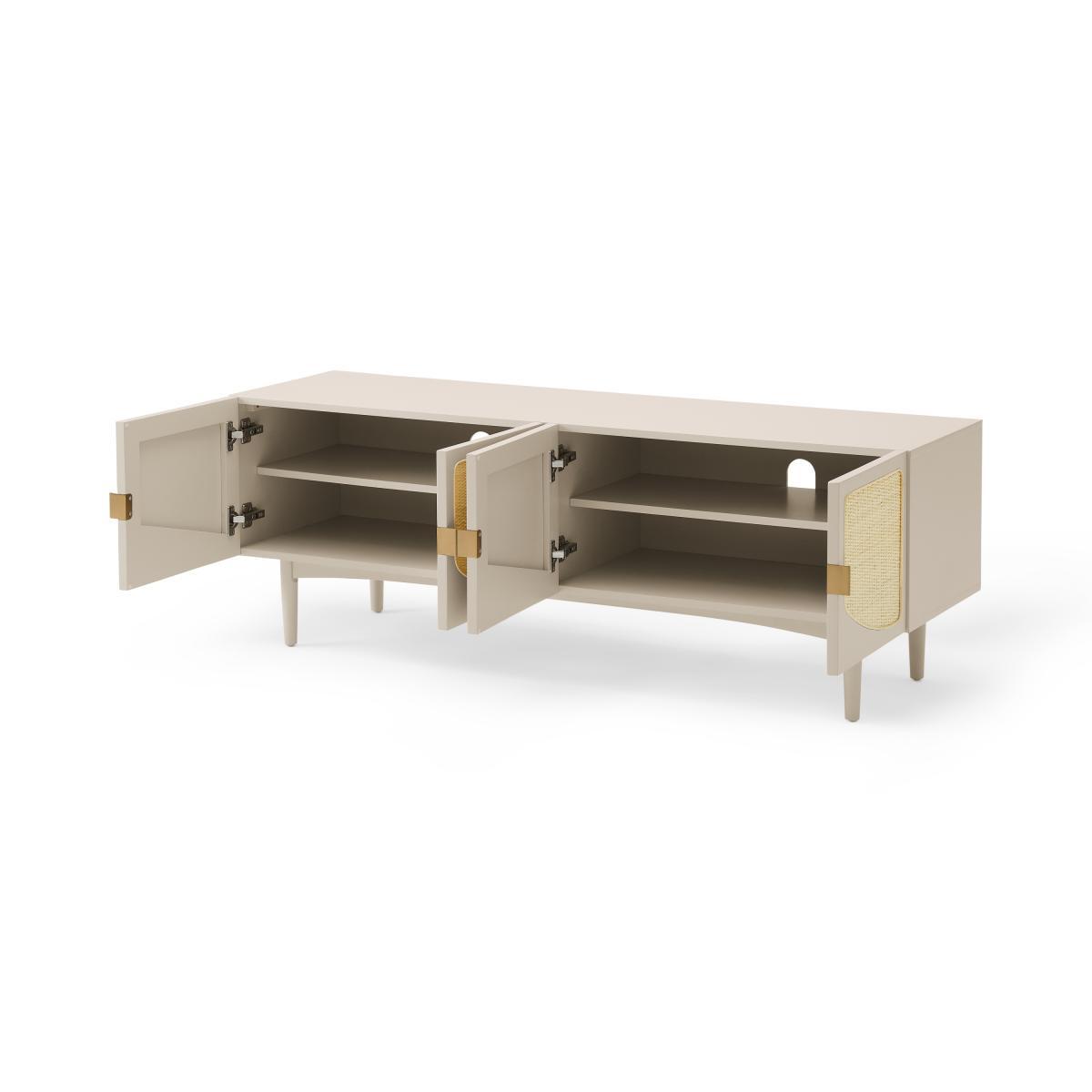 Emmi Wide Media Unit, Warm Ecru & Rattan – image 6