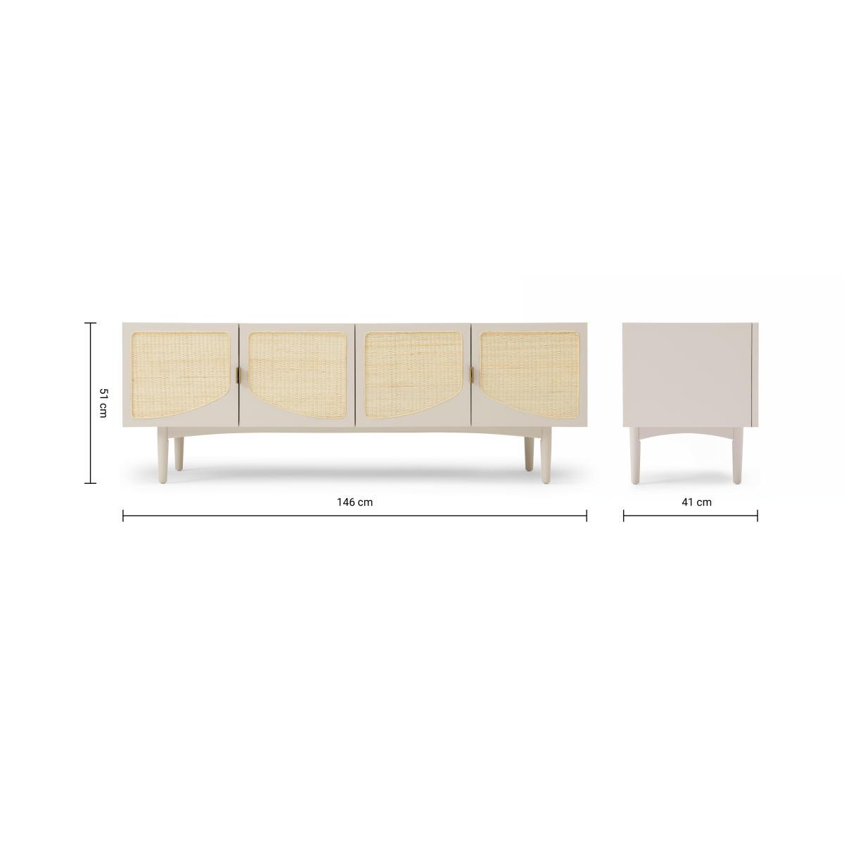 Emmi Wide Media Unit, Warm Ecru & Rattan – image 9