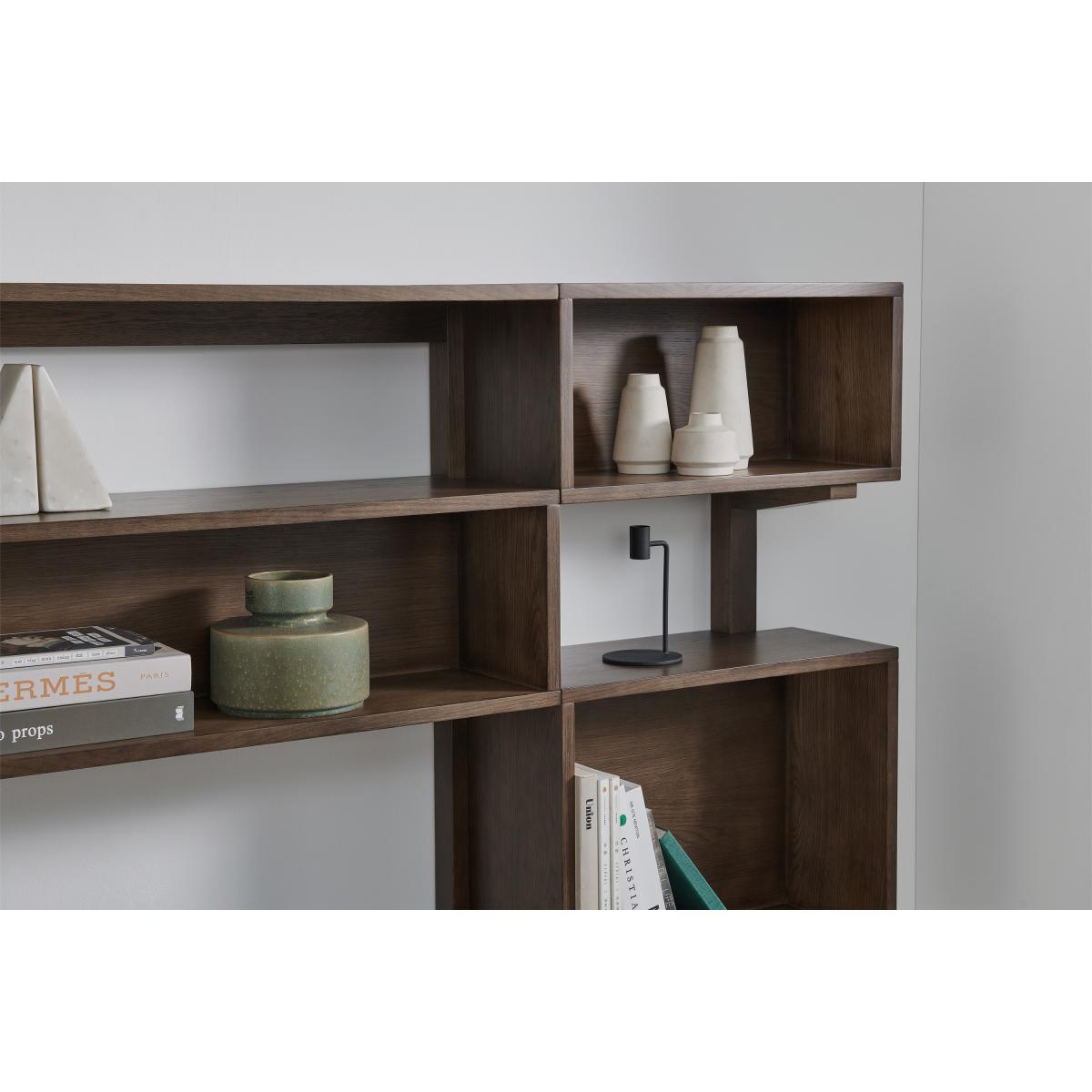 Wingrove Wide Media Shelving Unit, Dark French Oak – image 4