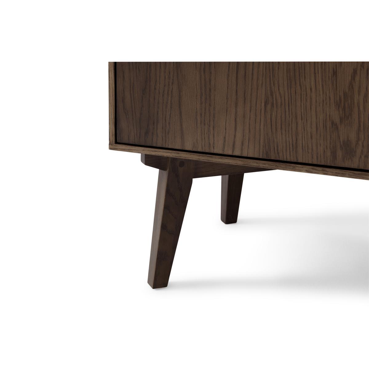Wingrove Wide Media Shelving Unit, Dark French Oak – image 6
