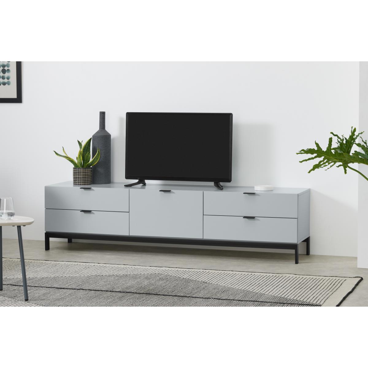 Marcell Wide Media Unit, Light Grey – image 4