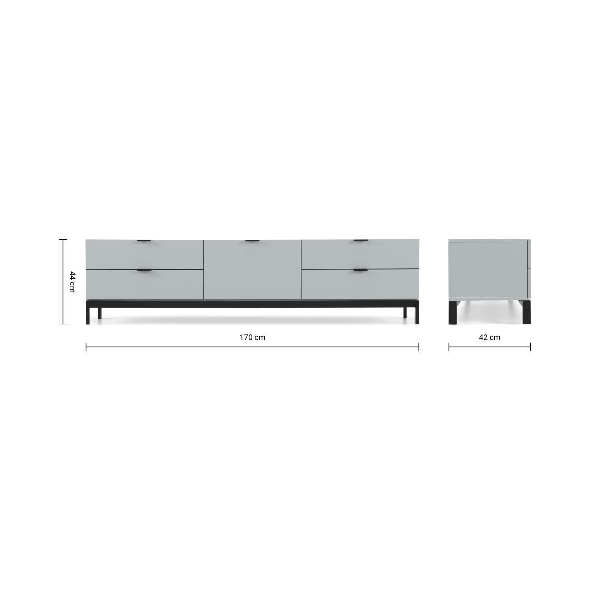 Marcell Wide Media Unit, Light Grey – image 9