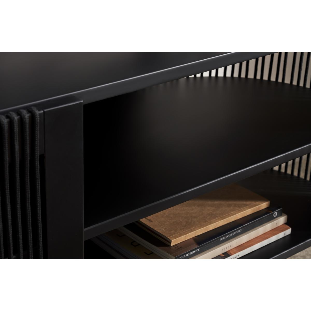 Tamana Wide Media Unit, Black Acacia Wood & Cord – image 5