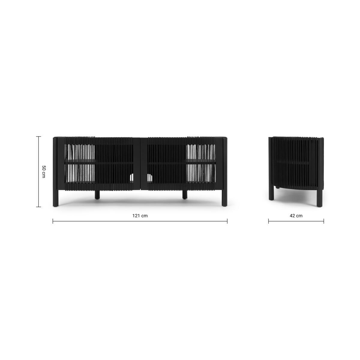 Tamana Wide Media Unit, Black Acacia Wood & Cord – image 9