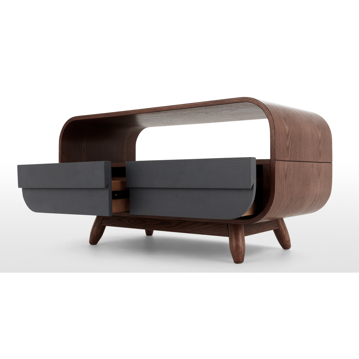 Esme Compact TV Stand, Dark Stain Ash and Grey – image 5