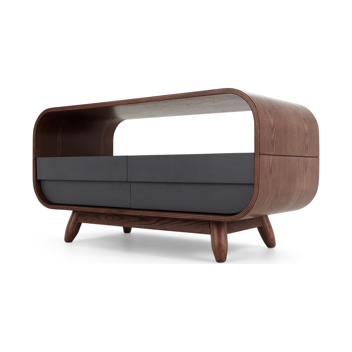 Esme Compact TV Stand, Dark Stain Ash and Grey – image 2