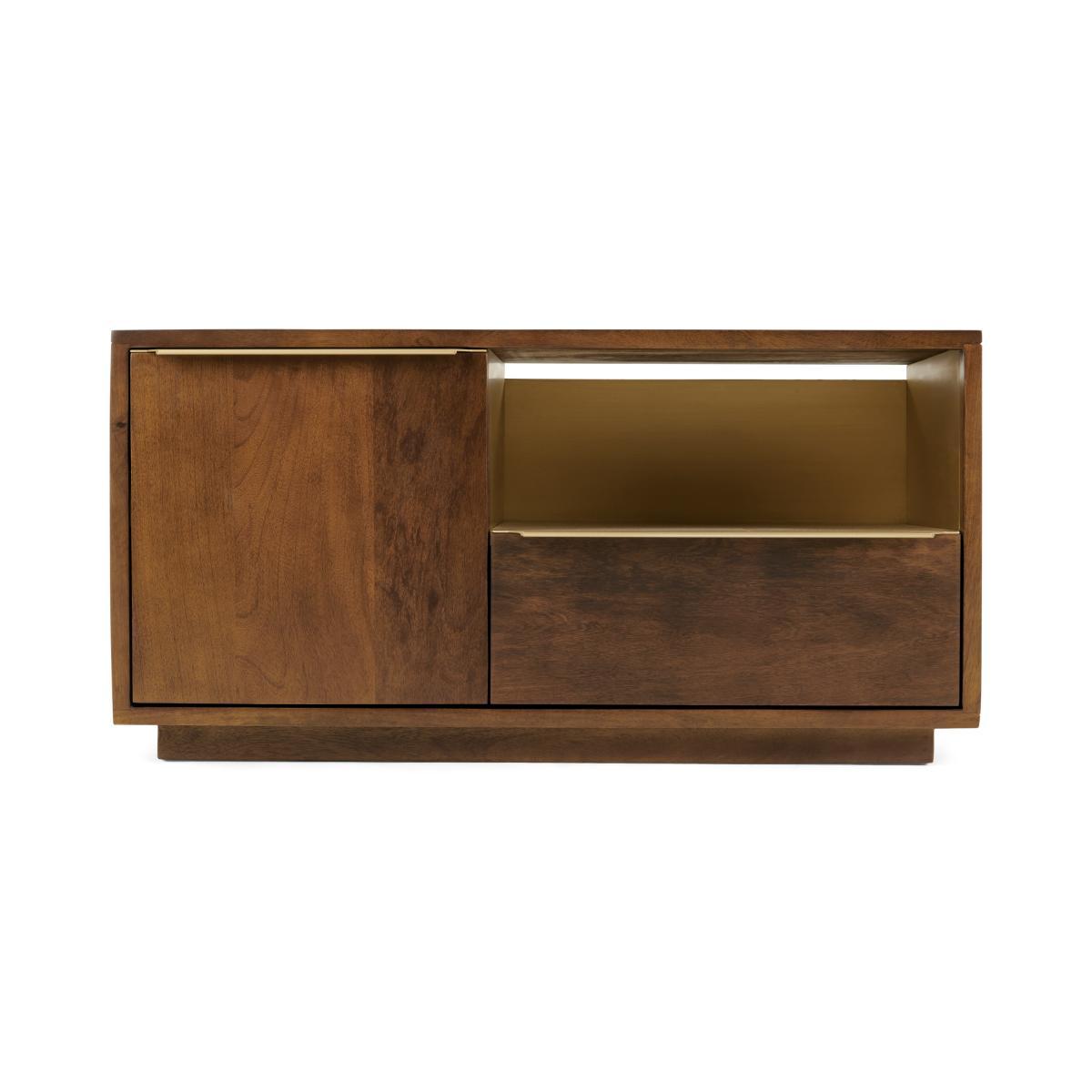 Anderson Compact TV Stand, Mango Wood & Brass – image 2
