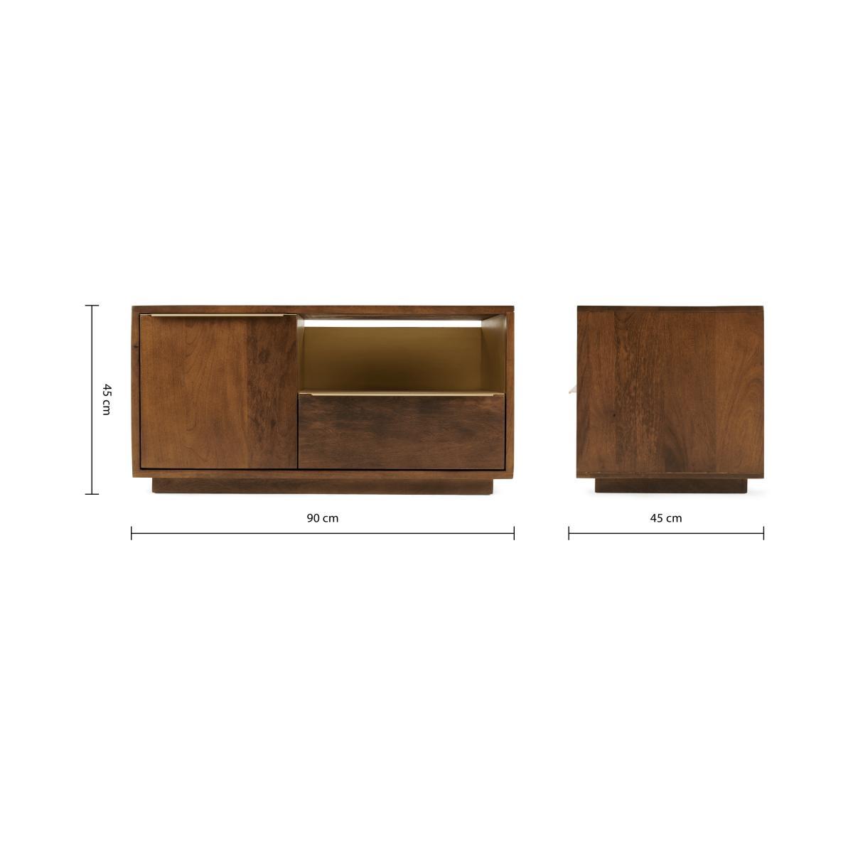 Anderson Compact TV Stand, Mango Wood & Brass – image 9