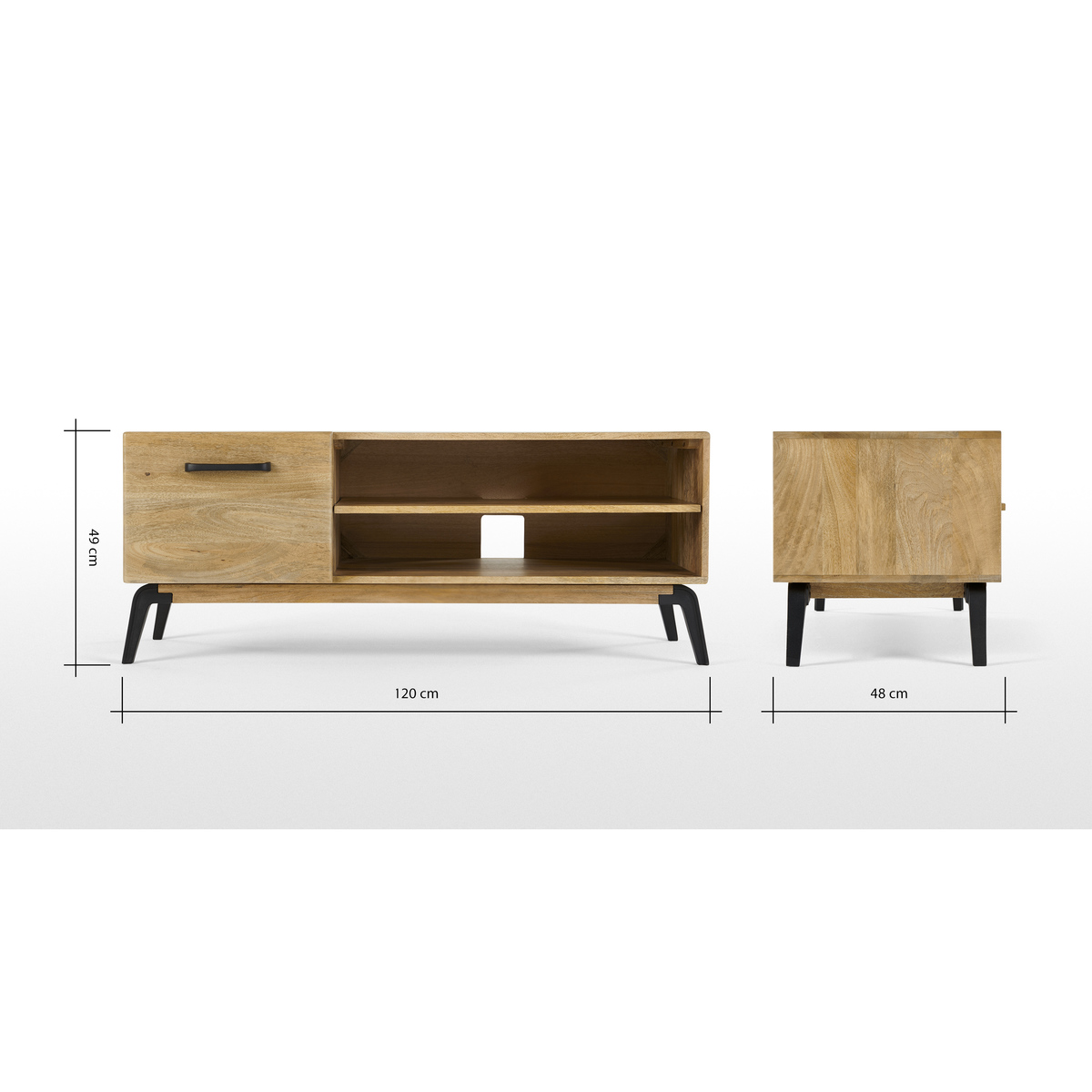 Lucien TV Stand, Light Mango Wood – image 8